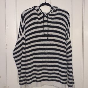 oversized striped sweater hoodie